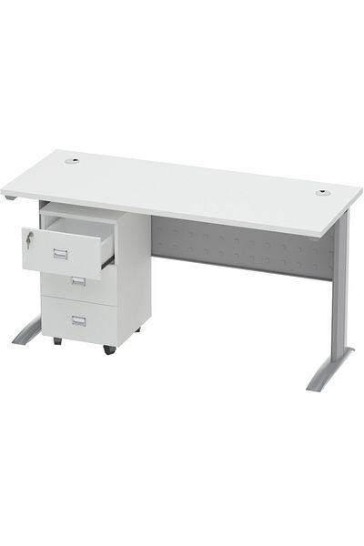Mahmayi Stazion 1210 Modern Office Desk White with Drawers