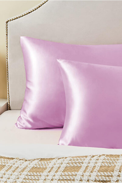 pistore Pink Silk Satin Pillow Case 50 X 70 2 Pieces
