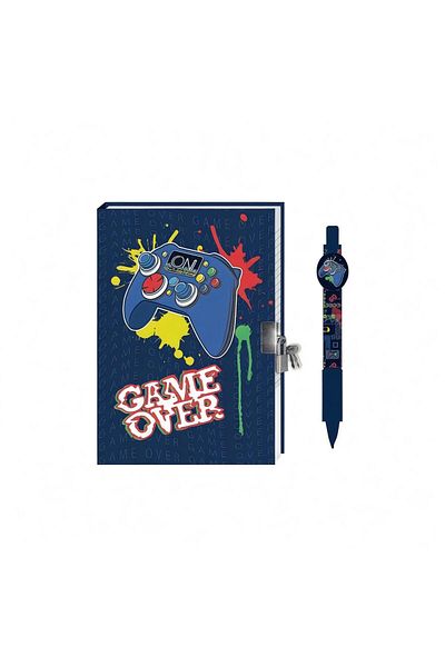 MUST GAME OVER BALL POINT PEN Jurnal cu blocare cadou 60YP. (12*18 cm)