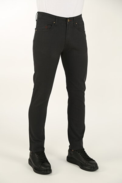 DAKSEL Erkek 5 Cepli Klasik Skinny Antrasit Kot Pantolon