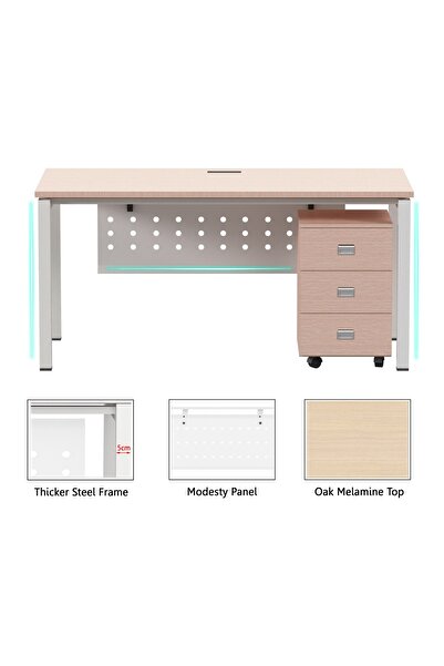 Mahmayi Figura 72-16 Oak Modern Workstation