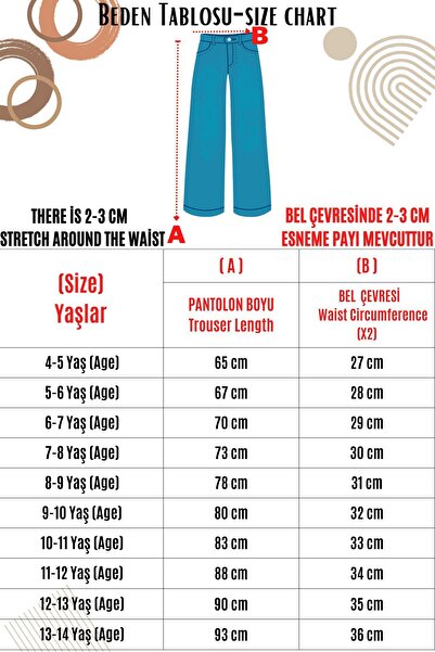 Dalikda Kız Çocuk %100 Pamuk Bel Lastikli Mom Fit Dar Paça  Jean Kot Pantolon