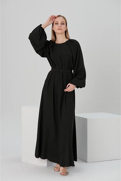 Jupe Balloon Sleeve Belted Dress