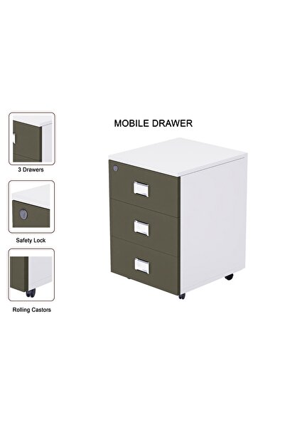 Mahmayi Carre 5114 Modern Workstation with Drawer  Desk Grey Ideal for Home