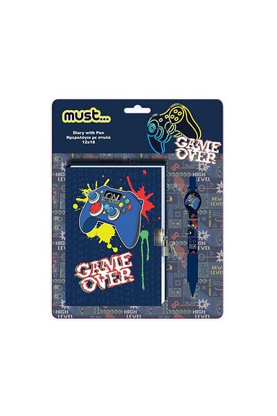 MUST GAME OVER BALL POINT PEN Jurnal cu blocare cadou 60YP. (12*18 cm)