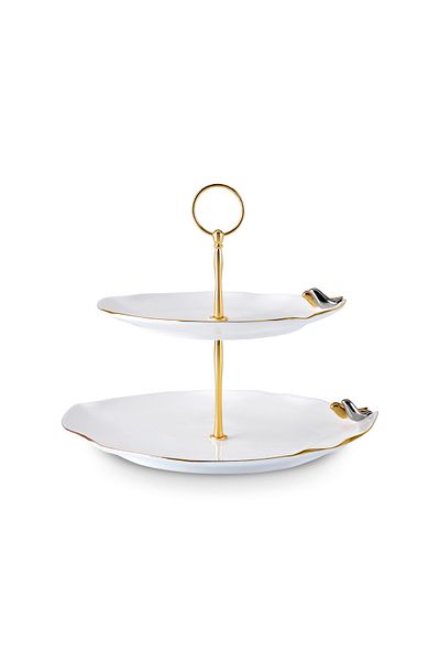 Karaca X Müge Anlı Birded Layered Cookie Holder Gold 27 cm