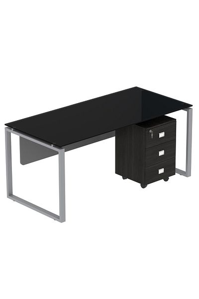 Mahmayi Glas 4114 Black Modern Workstation