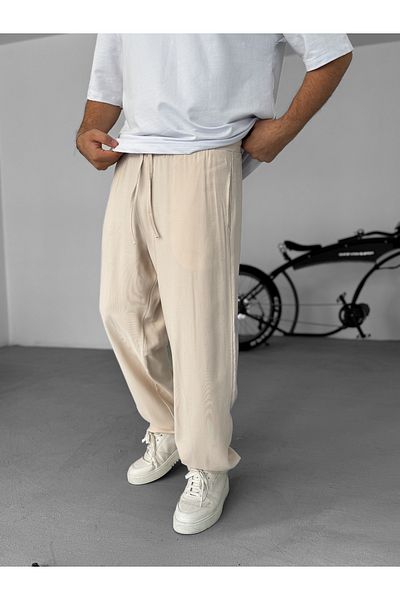 BYBASICMAN Beige Baggy Pants - Double Fabric Ke-7000
