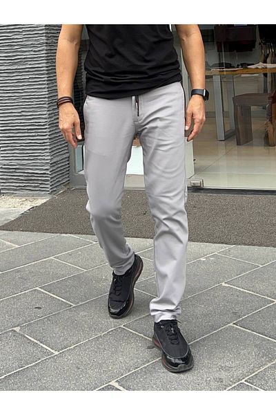ACTUAL Men's Slim Fit Trousers-1517- Gray