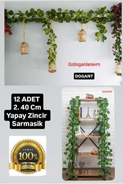 Genel Markalar 12 Adet Yeşil Yapay Zincir Bitki Demir Boru Tavan Duvar Gizlem...