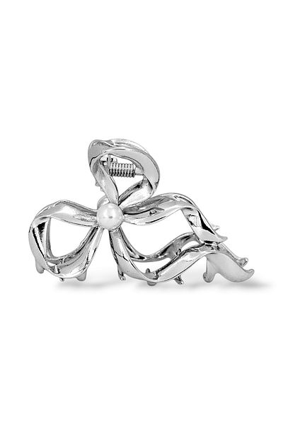 Çlk Accessories Premium Plate Pearl Detail Curved Bow Latch Buckle