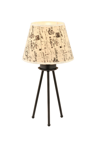 Apliqa Epona Desenli Şapkalı Siyah Modern Dekoratif Salon Abajur