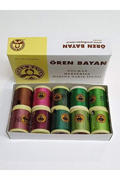 ATMACA TUHAFİYE Ören Koton 10 Colors Machine Embroidery Spool 10 Grams