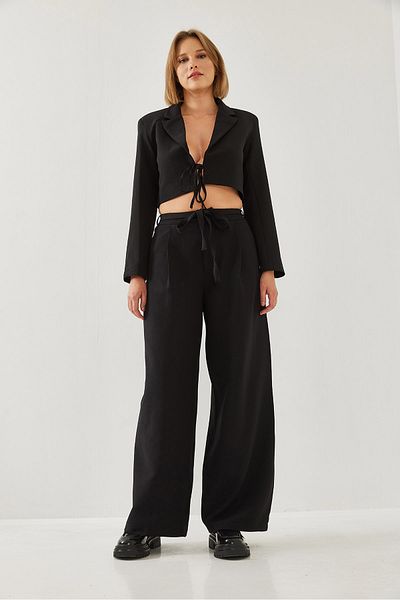 Bianco Lucci Dámská bunda Crop Jacket Top Suit s dvojitým dnem 36373 60251974