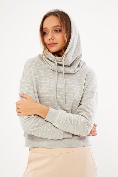 Chandraswear Peroni Gray Women's Sweatshirt - Neck Collar