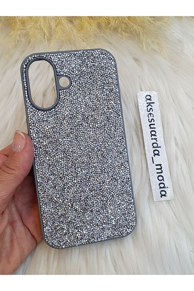 Aksesuarda Moda Luxury Branded Swrovski Case with Stone Compatible with iPhone 16
