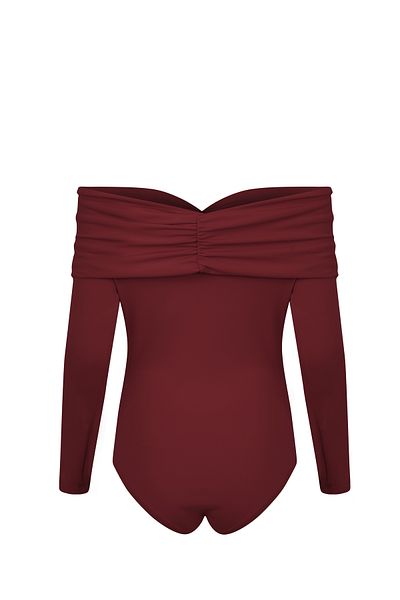 La Sarta Body Tolero cu mânecă lungă cu snap burgundy