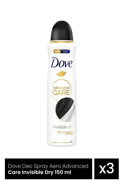 Dove DEO 150ML W ADVANCED 72H INVISIBLE CARE x 3 pieces