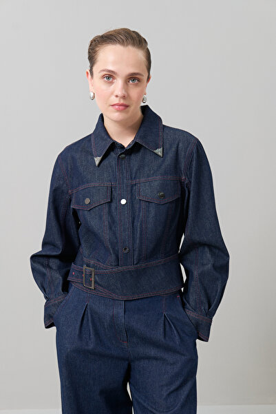 Roman Çıtçıtlı Denim Ceket Lacivert K2516024_015