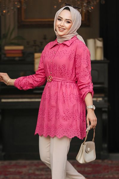 Neva Style تونيك حجاب باللون الفوشيا 14252F
