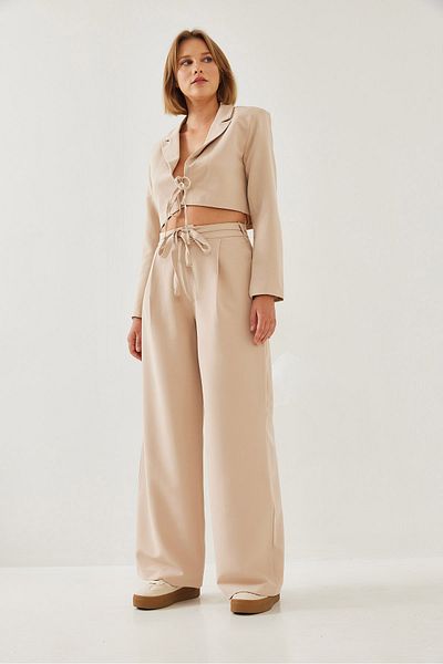 Bianco Lucci Damen-Set mit Crop-Jacke, doppelter Unterseite und Oberteil 36373 60251974