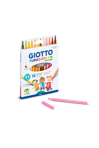 Giotto Pack of 12 Turbo Skin Tones Crayons 526900