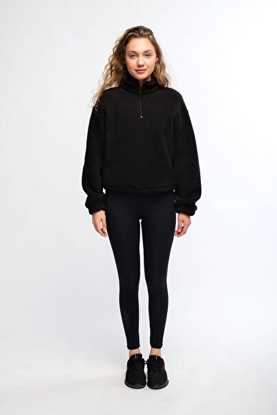Chandraswear Women's Black Plush Sweatshirt - Rope