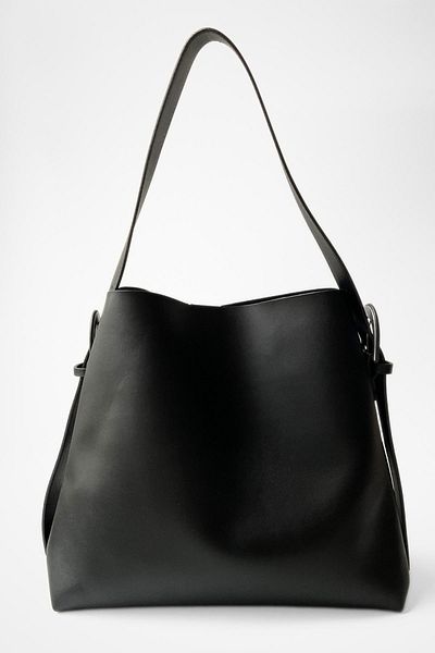 Yuka Atelier Geantă Shopper de damă de mărime mare, neagră, cu cataramă Nomu