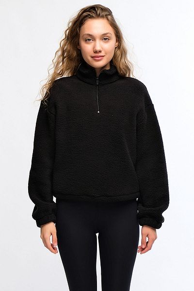 Chandraswear Women's Black Plush Sweatshirt - Rope