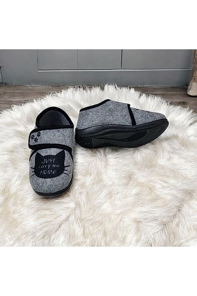 GEZER Children's Daily Winter Velcro Adjustable Cat Slippers