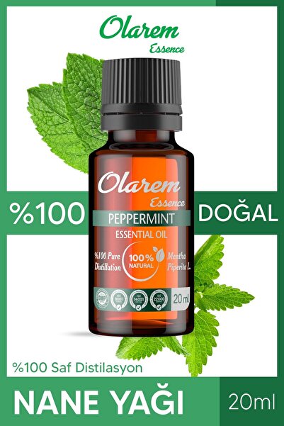 olarem essence زيت النعناع المقطر النقي 20 مل - طبيعي وخالي من المواد المضافة