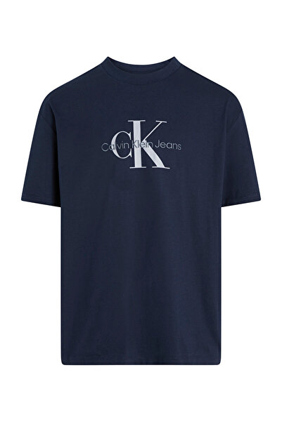 Calvin Klein Erkek Regular Fit Bisiklet Yaka Marka Logolu Kısa Kollu Mavi T-Shirt 00040EM289-CEF