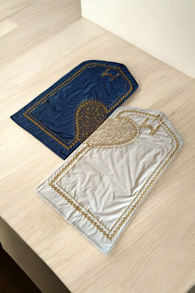 stellare Kalpli Seccade Eşli Çift Seccade Kabe İşlemeli Namazlık