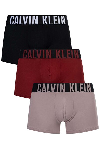 Calvin Klein Erkek Logolu Beli Lastikli Yüksek Bel Pamuklu Çok Renkli Boxer 000NB3775A-Q1Q