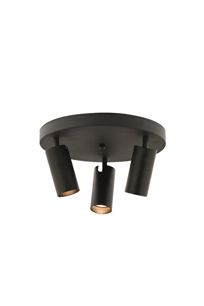 Apliqa Dusan Siyah 3Lü Plafonyer Modern Retro Tasarım Spot Avize