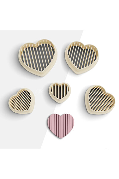 brocutters قالب قطع بوليمر كلاي مخطط على شكل قلب، قالب حلق، قاطع طين، 5 مقاسا...