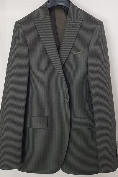 N.Y.YILDIZ Stretch Star SLIMFIT Seersucker Fabric - Ανδρικό μπουφάν με μισή επένδυση, διπλό σχιστό, μονό κουμπί