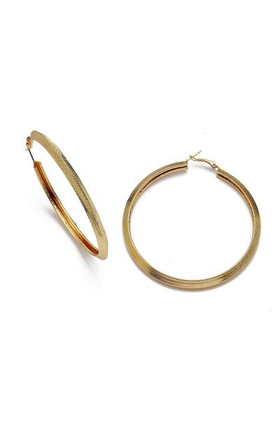 Modex Serrated Patterned Hoop Earrings (8cm)
