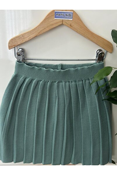 Meriç bebe Girl's Elastic Waist Pleated Knitwear Trend Skirt