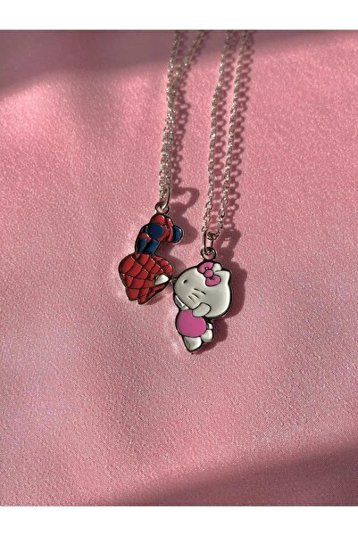 Alya Jewelry Spiderman Hello Kitty Çift Kolye