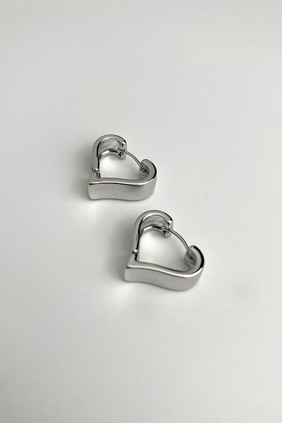 Modex Solid Brass Heart Figured Earrings (2 cm)