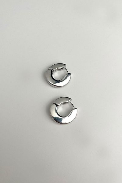 Modex Silver Color Brass Hoop Earrings (2cm)