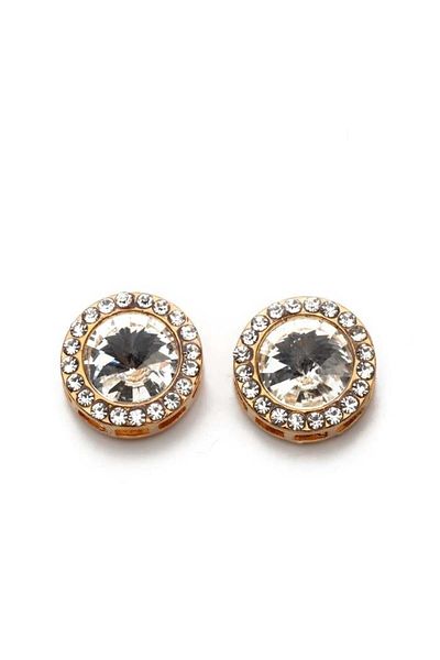 Modex White Stone Round Earrings