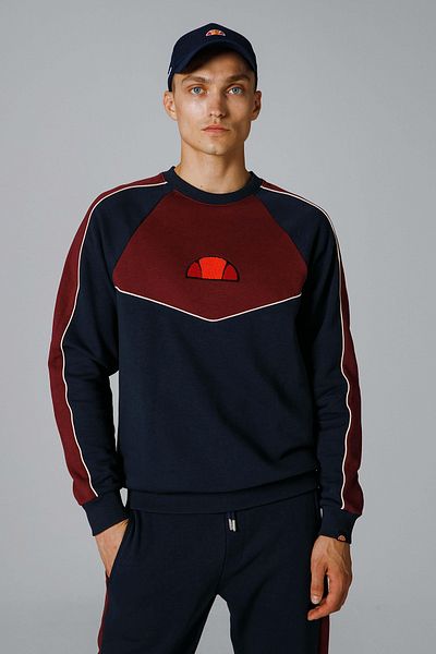 Ellesse Pánská mikina Em248 – s výstřihem, směs bavlny, logo Regular Fit mikina