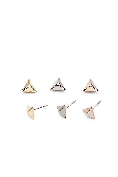 Modex Colorful Multiple Earrings with Pyramid Figures