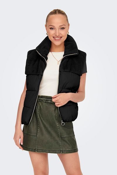 ONLY Soft Feather Onlwanja Inflatable Vest - Quilted, Stand Collar, Regular Fit Vest 15322053