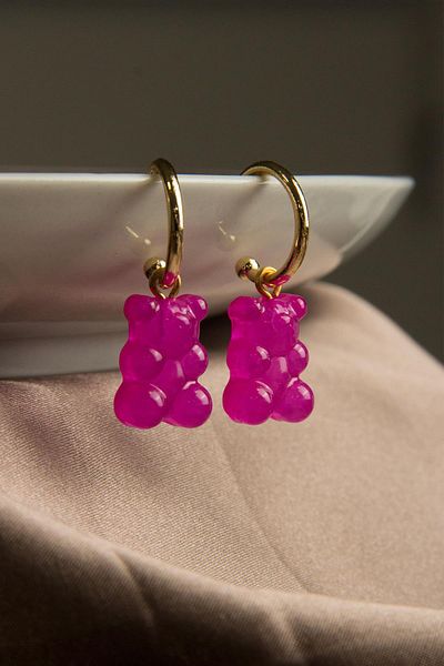 Modex Pink Jelly Bear Earrings
