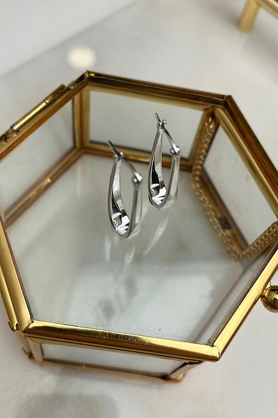 Modex Plain Plate Oval Earrings (Size:3,5Cm)