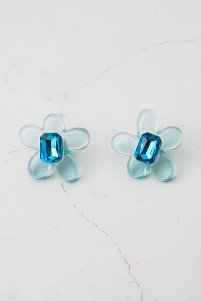 Modex Acrylic Gems Clover Earrings