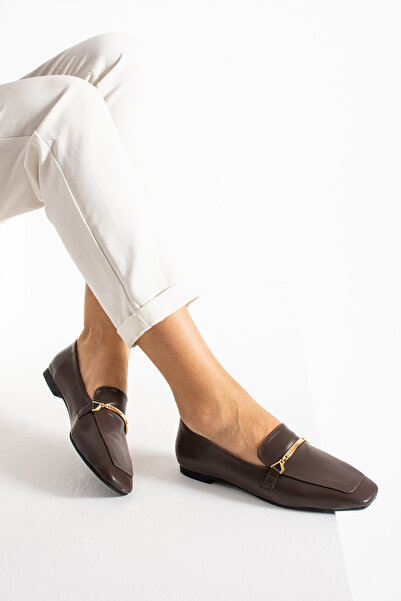 ALANCE حذاء باليرينا بإبزيم بني من Venezia